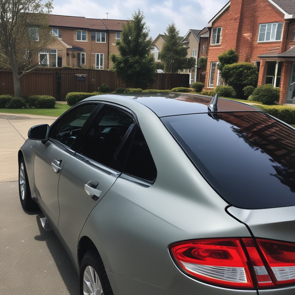 A car with window film tinting